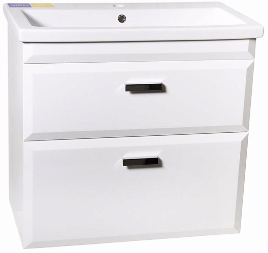 Style Line Тумба для умывальника Лотос 70 Люкс белая PLUS подвесная – фото-1