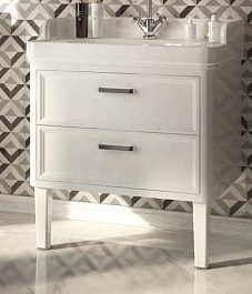 Kerama Marazzi Тумба с раковиной Pompei 60, 2 ящика, белая – фотография-1