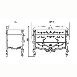 Demax Тумба с раковиной "Афины 120" белая ретро – фотография-2