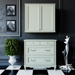 ValenHouse Шкаф подвесной Лиора 90 слоновая кость, фурнитура хром – фотография-3