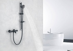 Aquatek Смеситель для ванны с душем Вега AQ1043MB матовый черный – фотография-7