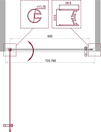 BelBagno Душевая дверь в нишу 75/190 UNO-B-1-75-C-Cr – фотография-3
