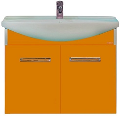 Misty Тумба с раковиной Джулия 65 подвесная оранжевая – фотография-1