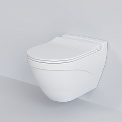 Ambassador Сиденье для унитаза Nord тонкое белое матовое – фотография-5