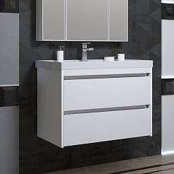 Opadiris Тумба под раковину Фреш 100 подвесная белая – фотография-2