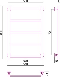 Стилье Полотенцесушитель Версия-КН 800х500 – фотография-2