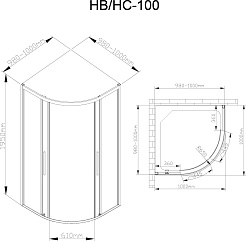 DTO  Душевой уголок HC 100 Chrome – фотография-4