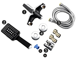 Frap Смеситель для ванны с душем H57 F3257 черный/хром – фотография-2