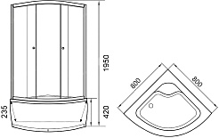 Parly Душевой уголок ZF80 – фотография-5