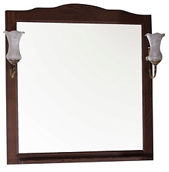 ASB-Woodline Зеркало для ванной Римини Nuovo 80 антикварный орех, массив ясеня – фотография-1