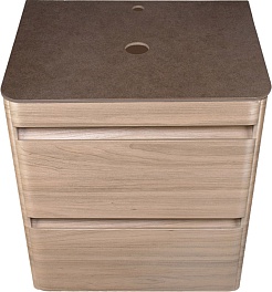 Style Line Тумба с раковиной подвесная Атлантика 60, ясень перламутр, столешница MI03 – фотография-2