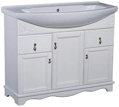 Bas Мебель для ванной Варна 105 белый, глухие дверцы, зеркало – фотография-2