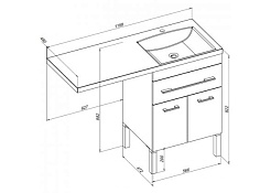 Aquanet Тумба с раковиной Верона 120 R напольная белая – фотография-10
