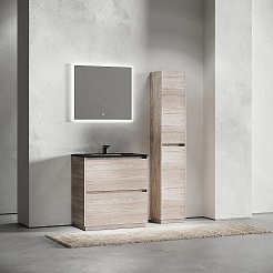 Sancos Тумба с раковиной Libra Floor 80 дуб галифакс натуральный раковина Element 81 CN7005MB – фотография-6