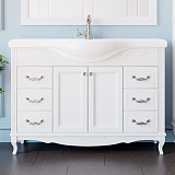 ValenHouse Тумба с раковиной Эллина 120 белая, фурнитура хром