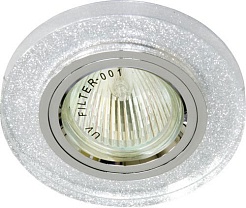 Feron Встраиваемый светильник Декоративное стекло 8060-2 мерцающее серебро, хром – фотография-1