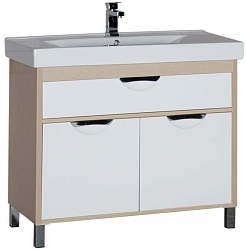 Aquanet Тумба с раковиной "Гретта 100" дуб (171575) – фотография-1