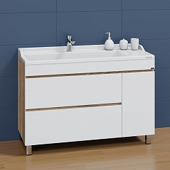 СанТа Мебель для ванной Марс 120 белая/янтарное дерево – фотография-6