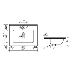 Sancos Тумба с раковиной Cento 60 белый глянец раковина Element 61 CN7001 – фотография-4