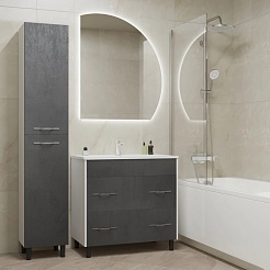 Mixline Тумба с раковиной Сура 80 графит/белая – фотография-3