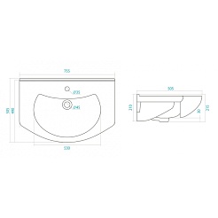 СанТа Умывальник Модерн 75 – фотография-2