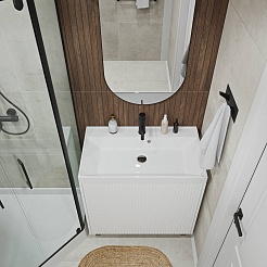 Vivon Тумба с раковиной Kristi 80 белая матовая рифленая – фотография-6