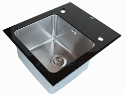 Zorg Кухонная мойка "Inox Glass" GL-5061-BLACK – фотография-1