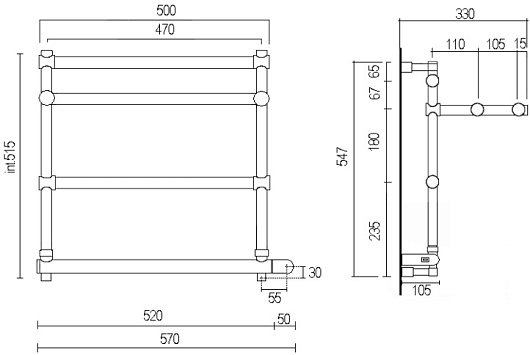 Margaroli Полотенцесушитель Sole 554-3 хром – фотография-2