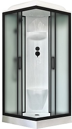 Royal Bath Душевая кабина HP RB 80HP6-WC-BL 80x80 стекло матовое профиль черный матовый – фотография-1