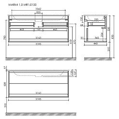 Sancos Мебель для ванной Marmi 1.0 120 дуб чарльстон – фотография-7