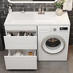 Onika Тумба под раковину Милтон 48 под стиральную машину белая – фотография-3