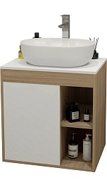 Teymi Тумба с раковиной Nura 60 дуб эврика/белый матовый T60527 раковина T50208 – фотография-1