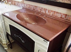 Misty Мебель для ванной Флоренция 100 бежево-коричневая – фотография-6