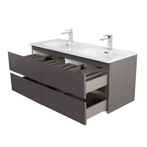 BelBagno Тумба с раковиной Kraft 120-2 подвесная Темно-Серый матовый с раковиной BB-8099-120-2 – картинка-11