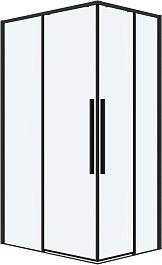 Grossman  Душевой уголок Galaxy 110x70x195 профиль черный матовый стекло прозрачное – фотография-1