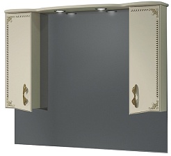 Какса-а Мебель для ванной Классик-Д 120 бежевый/золото, подсветка – фотография-8