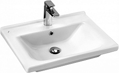 Equil Тумба с раковиной Lago 60 2 ящика напольная белая/дерево – фотография-9