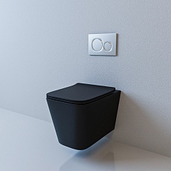 Esbano Унитаз Gartez подвесной безободковый черный матовый – фотография-5