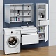 СанТа Тумба с раковиной под стиральную машину Марс 130 R 1 ящик подвесная белая – фотография-23