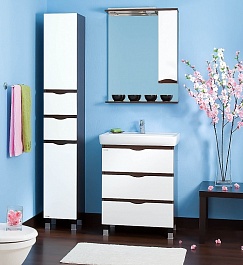 Бриклаер Мебель для ванной Токио 70 R венге – фотография-6