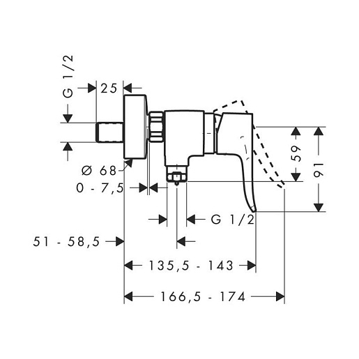 Hansgrohe Смеситель Metris 31680000 для душа – картинка-3
