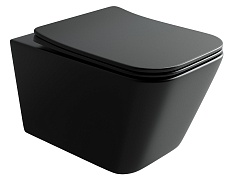 Ceramicanova Подвесной унитаз Metric Rimless CN3007MB чёрный матовый