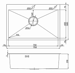 Hoffger Мойка для кухни 7550 Satin – фотография-3