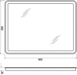 Ceruttispa Зеркало Пьемонт s 80х60 с сенсором движения – фотография-7