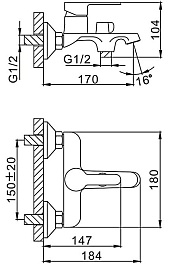 Frap Смеситель для ванны с душем H41 F3241 белый/хром – фотография-3