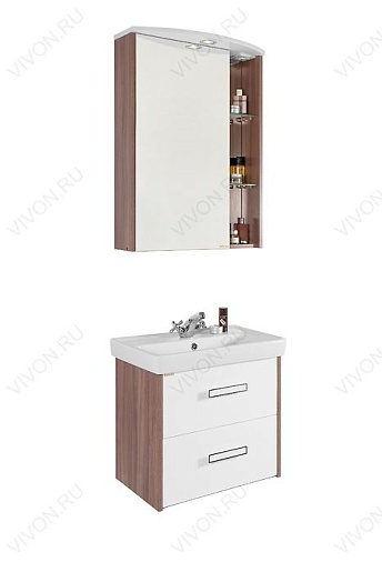 Водолей Тумба с раковиной Мона 60 с ящиками ясень – фотография-2