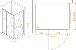RGW Душевой уголок Passage PA-078-1B (PA-008B + Z-060-2B) 110x90 профиль черный стекло прозрачное – фотография-3