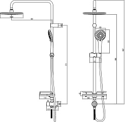 Lemark Душевая стойка Bronx LM3788BL черная – фотография-2
