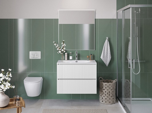 BelBagno Тумба с раковиной Uno mini 100 подвесная Bianco Opaco с раковиной BB-8099-3-100 – картинка-5