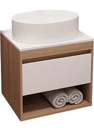 Teymi Тумба с раковиной Ritta 75 дуб эврика/белый матовый T60521 раковина T50502 – фотография-1